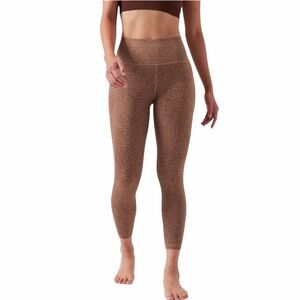 Athlete salutation animal leopard print 7/8 leggings stash pockets size XL